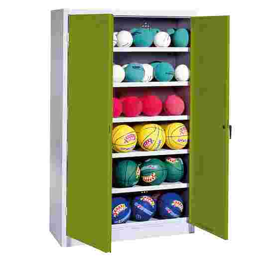 C+P Ball Cabinet Viridian green (RDS 110 80 60), Light grey (RAL 7035), Single closure, Handle