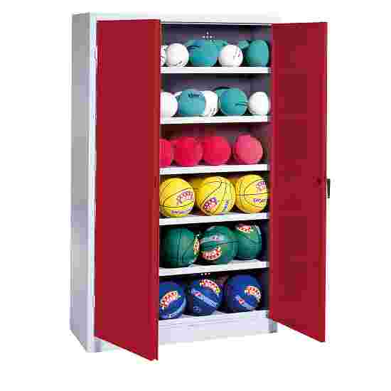 C+P Ball Cabinet Ruby red (RAL 3003), Light grey (RAL 7035), Single closure, Ergo-Lock recessed handle