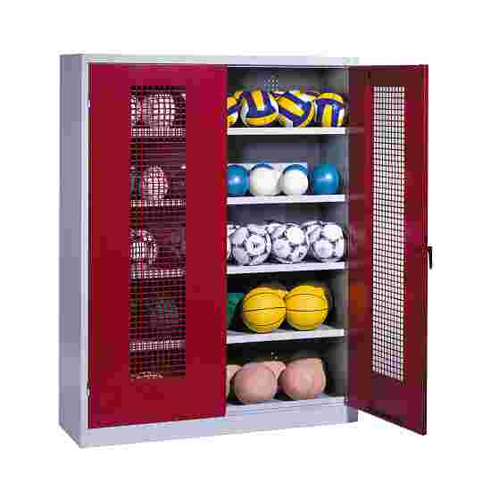 C+P Ball Cabinet Ruby red (RAL 3003), Light grey (RAL 7035), Single closure, Ergo-Lock recessed handle
