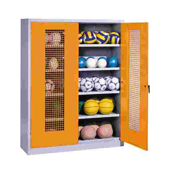 C+P Ball Cabinet Yellow orange (RAL 2000), Light grey (RAL 7035), Single closure, Ergo-Lock recessed handle