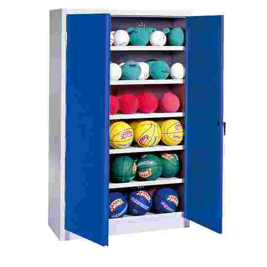 C+P Ballschrank
 (HxBxT: 195x93x50 cm, mit Vollblech-Flügeltüren, Typ 3) Enzianblau (RAL 5010), Lichtgrau (RAL 7035), Einzelschließung