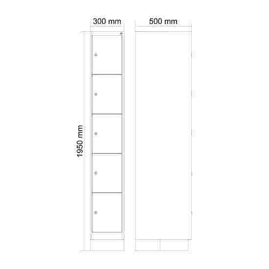 C+P Fächerschrank &quot;Classic Plus&quot;, 5 Fächer übereinander, Abteilbreite 30 cm, mit Sockel 195x30x50 cm/ 5 Fächer, Verkehrsgelb (RAL 1023)