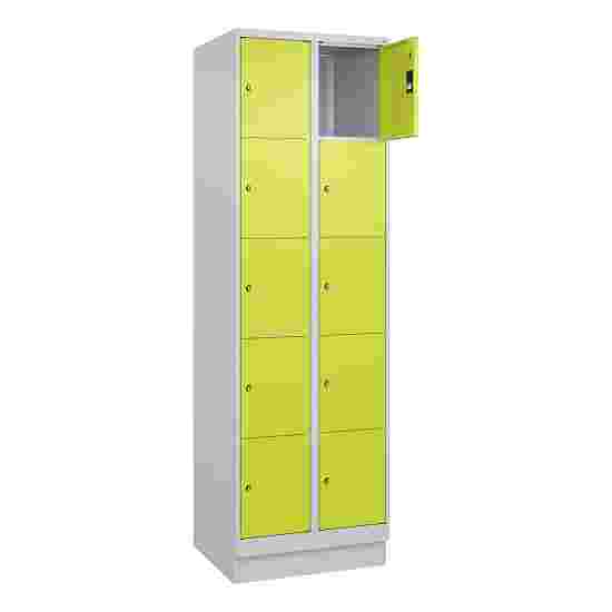 C+P Fächerschrank &quot;Classic Plus&quot;, 5 Fächer übereinander, Abteilbreite 30 cm, mit Sockel 195x60x50 cm/ 10 Fächer, Clowngrün (RAL 110 80 60)