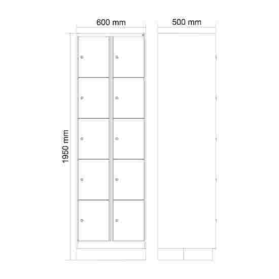 C+P Fächerschrank &quot;Classic Plus&quot;, 5 Fächer übereinander, Abteilbreite 30 cm, mit Sockel 195x60x50 cm/ 10 Fächer, Verkehrsgelb (RAL 1023)