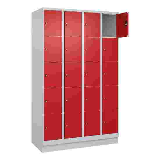 C+P Fächerschrank &quot;Classic Plus&quot;, 5 Fächer übereinander, Abteilbreite 30 cm, mit Sockel 195x120x50 cm/ 20 Fächer, Enzianblau (RAL 5010)