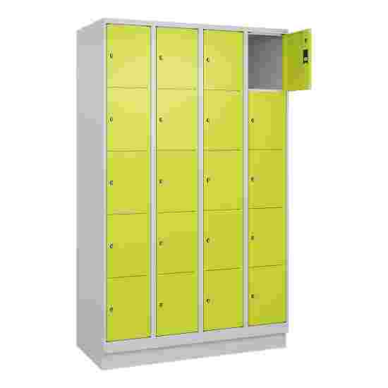 C+P Fächerschrank &quot;Classic Plus&quot;, 5 Fächer übereinander, Abteilbreite 30 cm, mit Sockel 195x120x50 cm/ 20 Fächer, Feuerrot (RAL 3000)