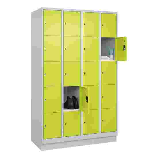 C+P Fächerschrank &quot;Classic Plus&quot;, 5 Fächer übereinander, Abteilbreite 30 cm, mit Sockel 195x120x50 cm/ 20 Fächer, Feuerrot (RAL 3000)