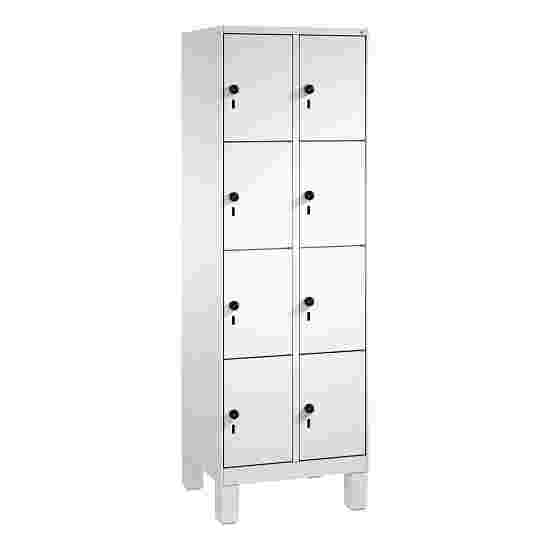 C+P Fächerschrank
 &quot;S 3000 Evolo&quot; mit Füßen (4 Fächer übereinander) 185x60x50 cm/ 8 Fächer, Lichtgrau (RAL 7035)
