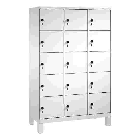 C+P Fächerschrank
 &quot;S 3000 Evolo&quot; mit Füßen (5 Fächer übereinander) 185x90x50 cm/ 15 Fächer, Lichtgrau (RAL 7035)