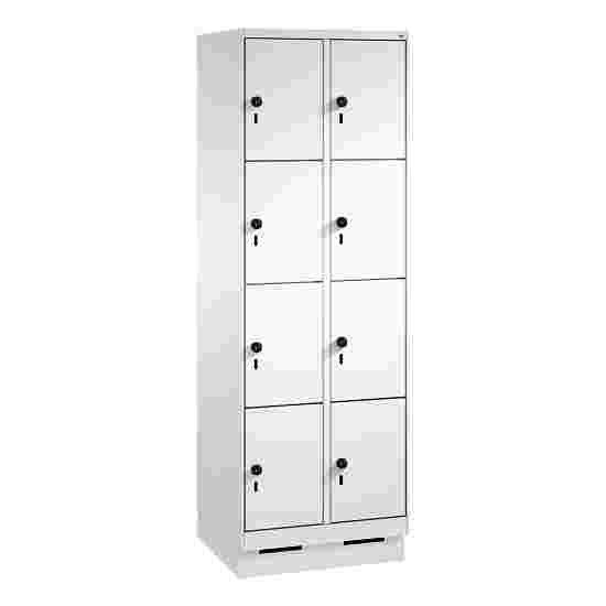 C+P Fächerschrank
 &quot;S 3000 Evolo&quot; mit Sockel (4 Fächer übereinander) 180x60x50 cm/ 8 Fächer, Lichtgrau (RAL 7035)