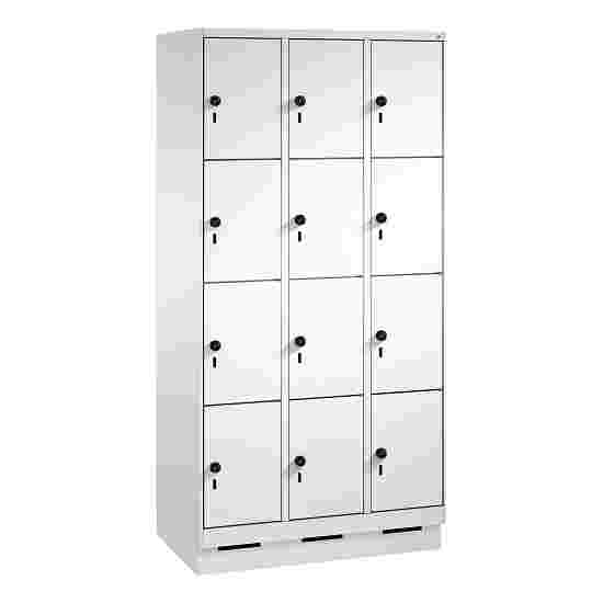 C+P Fächerschrank
 &quot;S 3000 Evolo&quot; mit Sockel (4 Fächer übereinander) 180x90x50 cm/ 12 Fächer, Lichtgrau (RAL 7035)