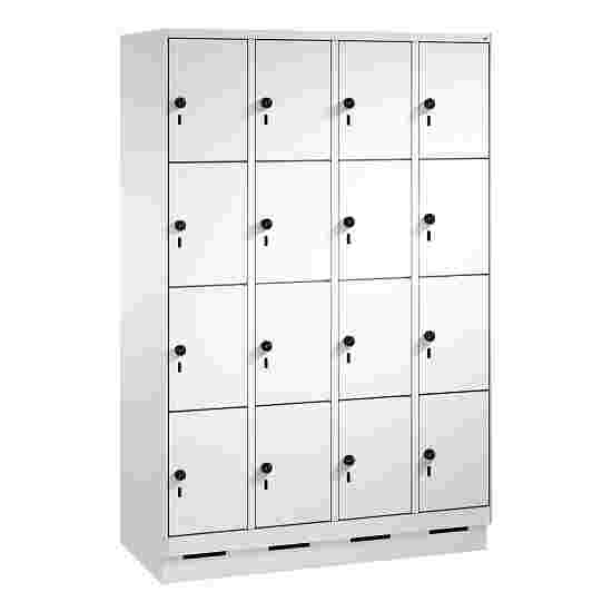 C+P Fächerschrank
 &quot;S 3000 Evolo&quot; mit Sockel (4 Fächer übereinander) 180x120x50 cm/ 16 Fächer, Lichtgrau (RAL 7035)