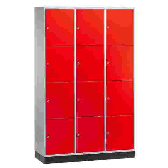 C+P Großraum-Schließfachschrank &quot;S 4000 Intro&quot; (4 Fächer übereinander) 195x122x49 cm/ 12 Fächer, Feuerrot (RAL 3000)