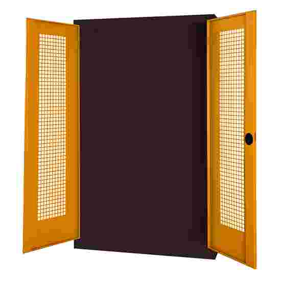 C+P Modular sports equipment cabinet Yellow orange (RAL 2000), Anthracite (RAL 7021), Single closure, Handle