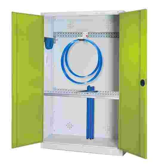 C+P Modular sports equipment cabinet Viridian green (RDS 110 80 60), Light grey (RAL 7035), Single closure, Handle