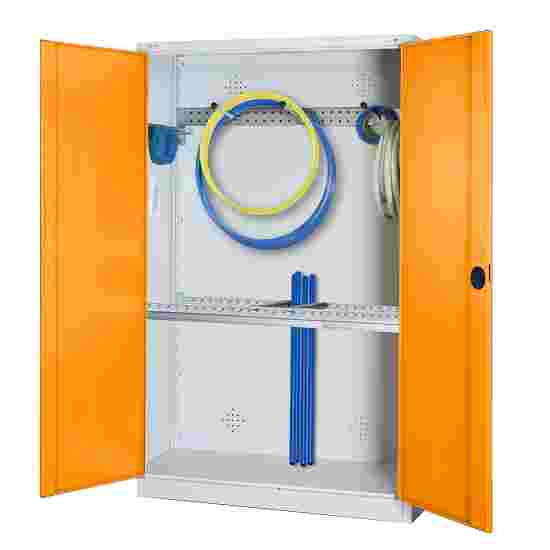 C+P Modular sports equipment cabinet Yellow orange (RAL 2000), Light grey (RAL 7035), Single closure, Handle