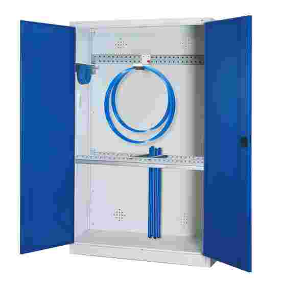 C+P Modular sports equipment cabinet Gentian blue (RAL 5010), Light grey (RAL 7035), Single closure, Ergo-Lock recessed handle