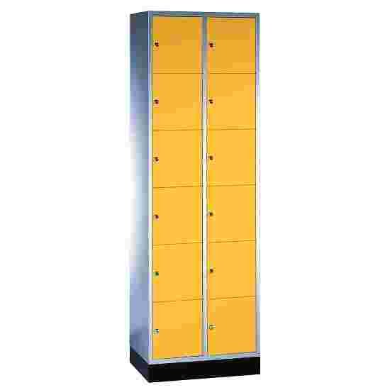 C+P Schließfachschrank &quot;S 4000 Intro&quot; 195x62x49cm/ 12 Fächer, Verkehrsgelb (RAL 1023)