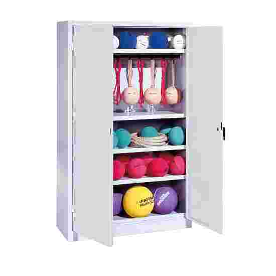 C+P Sportredskabsskab med hele stållåger (Type 2), HxBxT 195x120x50 cm Lysegrå (RAL 7035), Lysegrå (RAL 7035), Enkeltlåsning, Ergo-Lock forsænket håndtag