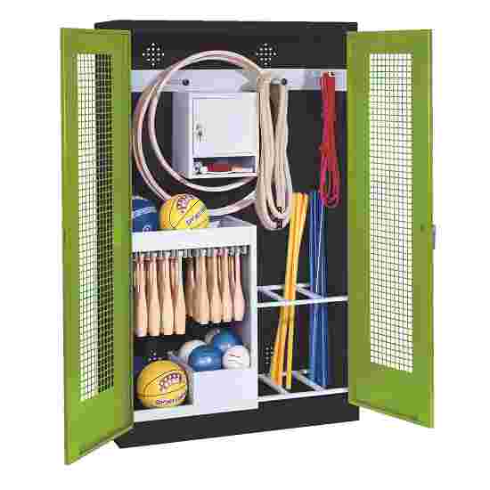 C+P Sports equipment cabinet Viridian green (RDS 110 80 60), Anthracite (RAL 7021), Handle, Single closure