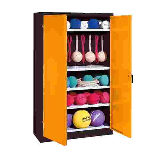 C+P Sports equipment cabinet Yellow orange (RAL 2000), Anthracite (RAL 7021), Single closure, Handle