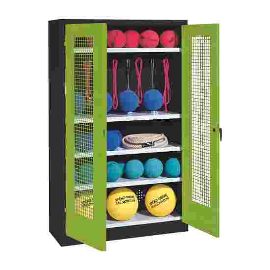 C+P Sports equipment cabinet Viridian green (RDS 110 80 60), Anthracite (RAL 7021), Single closure, Ergo-Lock recessed handle