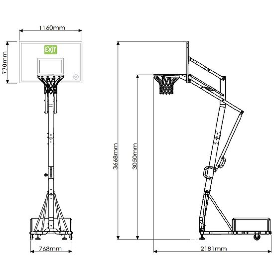 Exit® Basketballanlage „Galaxy Portable Basket“ mit Dunkring