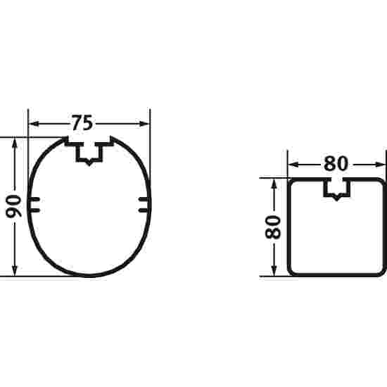 Jordforankring til Fodboldmål Kvadratprofil 80x80 mm