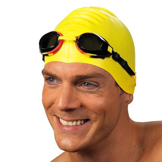 yellow swimming cap