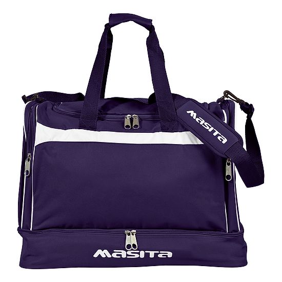 Masita® Sporttasche "Brasil" mit Bodenfach Junior = 50x39x31 cm, Marine-Weiß