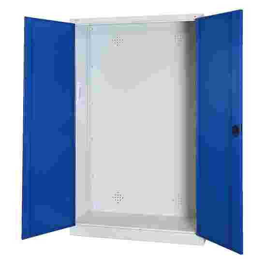 Modul redskabsskab, HxBsT 195x120x50 cm, med helplade døre Ensianblå (RAL 5010), Lysegrå (RAL 7035), Enkeltlåsning, Klinkegreb