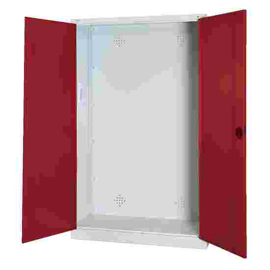 Modul redskabsskab, HxBsT 195x120x50 cm, med helplade døre Rubinrød (RAL 3003), Lysegrå (RAL 7035), Enkeltlåsning, Klinkegreb