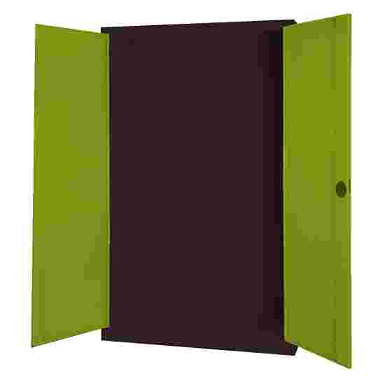 Modul redskabsskab, HxBsT 195x120x50 cm, med helplade døre Klovnegrøn (RAL 110 80 60), Antracit (RAL 7021), Enkeltlåsning, Klinkegreb