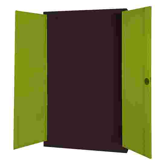 Modul redskabsskab, HxBsT 195x120x50 cm, med helplade døre Klovnegrøn (RAL 110 80 60), Antracit (RAL 7021), Fælleslåsning, Klinkegreb