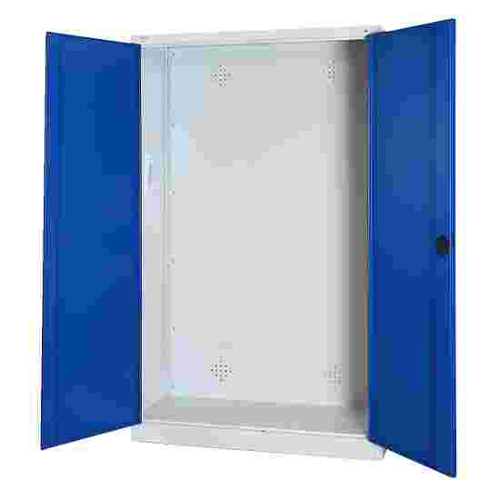 Modul redskabsskab, HxBsT 195x120x50 cm, med helplade døre Ensianblå (RAL 5010), Lysegrå (RAL 7035), Fælleslåsning, Ergo-Lock forsænket håndtag