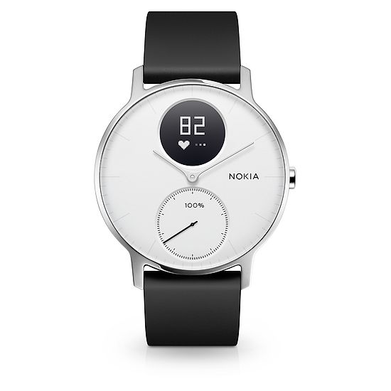 Nokia Steel HR - Fitnessuhr mit Herzfrequenz- &amp; Aktivitätsmessung 36 mm, Schwarz/Weiß