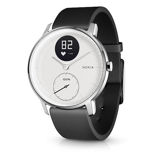 Nokia Steel HR - Fitnessuhr mit Herzfrequenz- &amp; Aktivitätsmessung 36 mm, Schwarz/Weiß
