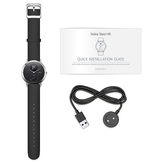 Nokia Steel HR - Fitnessuhr mit Herzfrequenz- &amp; Aktivitätsmessung 40 mm, Schwarz