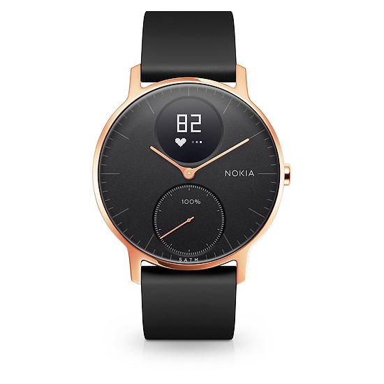 Nokia Steel HR - Fitnessuhr mit Herzfrequenz- &amp; Aktivitätsmessung 36 mm, Schwarz/Rosé Gold