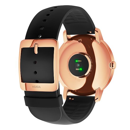 Nokia Steel HR - Fitnessuhr mit Herzfrequenz- &amp; Aktivitätsmessung 36 mm, Schwarz/Rosé Gold