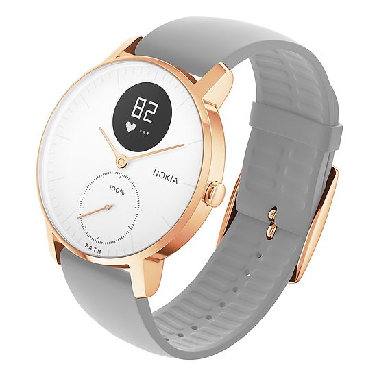 Nokia Steel HR - Fitnessuhr mit Herzfrequenz- &amp; Aktivitätsmessung 36 mm, Weiß/Rosé Gold