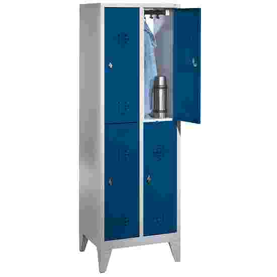 &quot;S 2000 Classic&quot; Double Lockers with 150-mm-high Feet 185x61x50 cm / 4 shelves, Gentian blue (RAL 5010)
