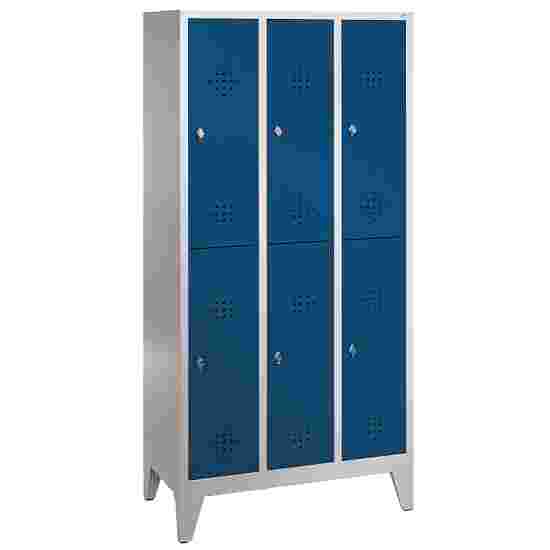 &quot;S 2000 Classic&quot; Double Lockers with 150-mm-high Feet 185x90x50 cm/ 6 shelves, Gentian blue (RAL 5010)