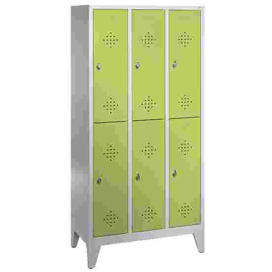 &quot;S 2000 Classic&quot; Double Lockers with 150-mm-high Feet 185x90x50 cm/ 6 shelves, Viridian green (RDS 110 80 60)