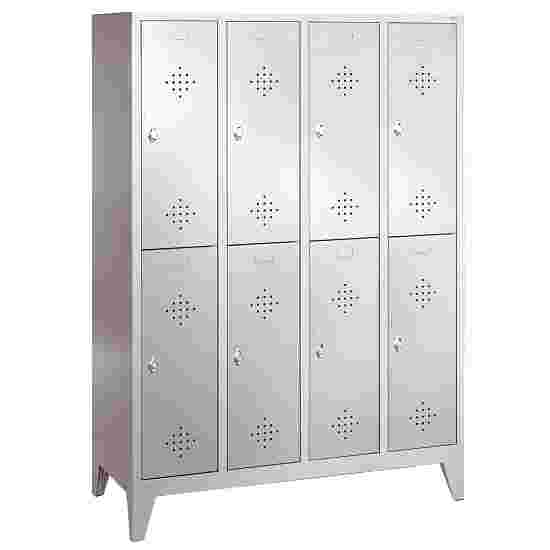 &quot;S 2000 Classic&quot; Double Lockers with 150-mm-high Feet 185x119x50 cm/ 8 shelves, Light grey (RAL 7035)