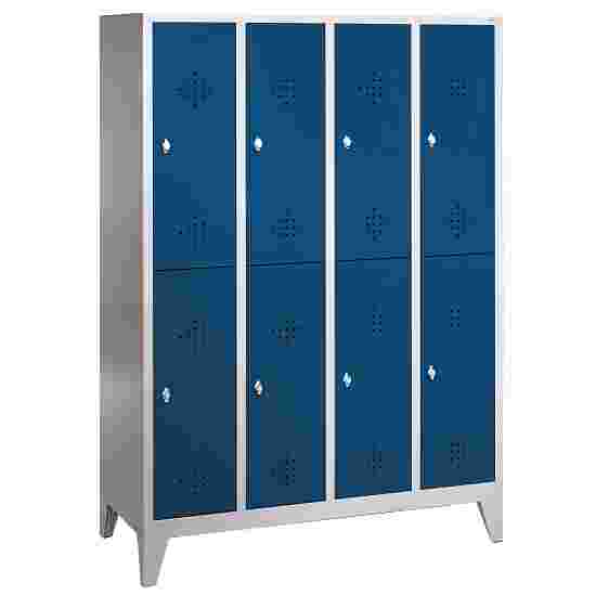 &quot;S 2000 Classic&quot; Double Lockers with 150-mm-high Feet 185x119x50 cm/ 8 shelves, Gentian blue (RAL 5010)