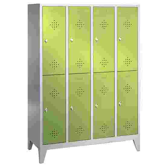 &quot;S 2000 Classic&quot; Double Lockers with 150-mm-high Feet 185x119x50 cm/ 8 shelves, Viridian green (RDS 110 80 60)