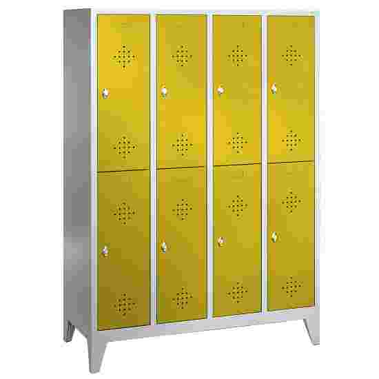 &quot;S 2000 Classic&quot; Double Lockers with 150-mm-high Feet 185x119x50 cm/ 8 shelves, Sunny Yellow (RDS 080 80 60)