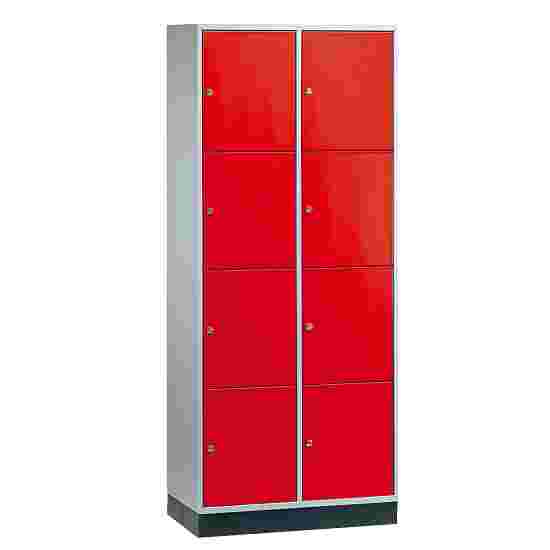 &quot;S 4000 Intro&quot; Large Capacity Compartment Locker (4-Door Locker) 195x82x49 cm/ 8 compartments, Fiery Red (RAL 3000)