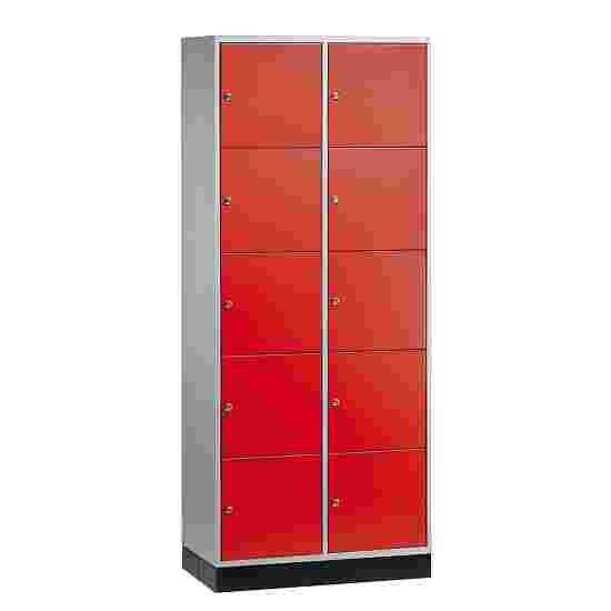 &quot;S 4000 Intro&quot; Large Capacity Compartment Locker (5 compartments on top of one another) 195x85x49 cm/ 10 compartments, Fiery Red (RAL 3000)